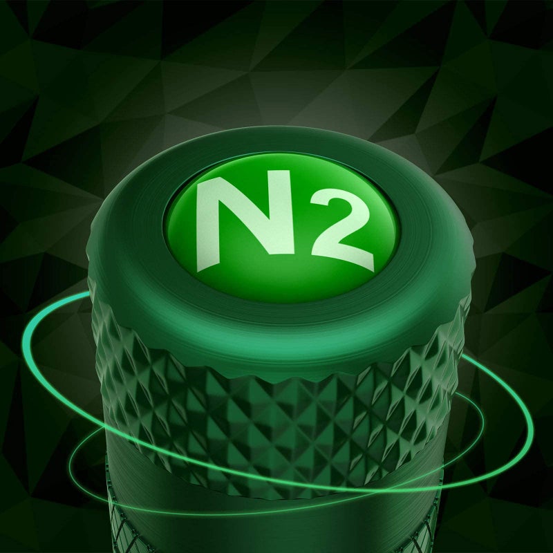 CKAuto 4 Pcs Aluminum Tire Valve Stem Caps with N2 Nitrogen Logo, Universal Stem Covers for Cars, SUVs, Bike and Bicycle, Trucks, Motorcycles | TPMS Safe | Corrosion Resistant | Dust Proof, Green - Image 2